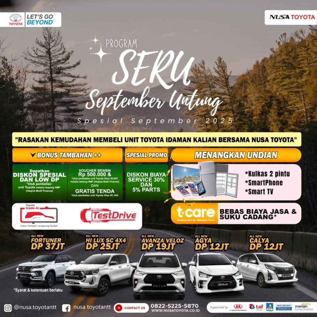 Promo SERU (September Untung) di Nusa Toyota Kupang